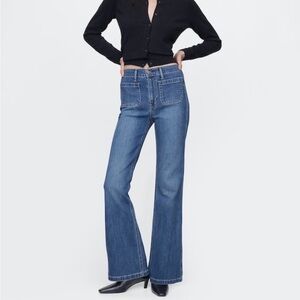 GAP Women's High-Rise Flare Jeans in Medium Indigo